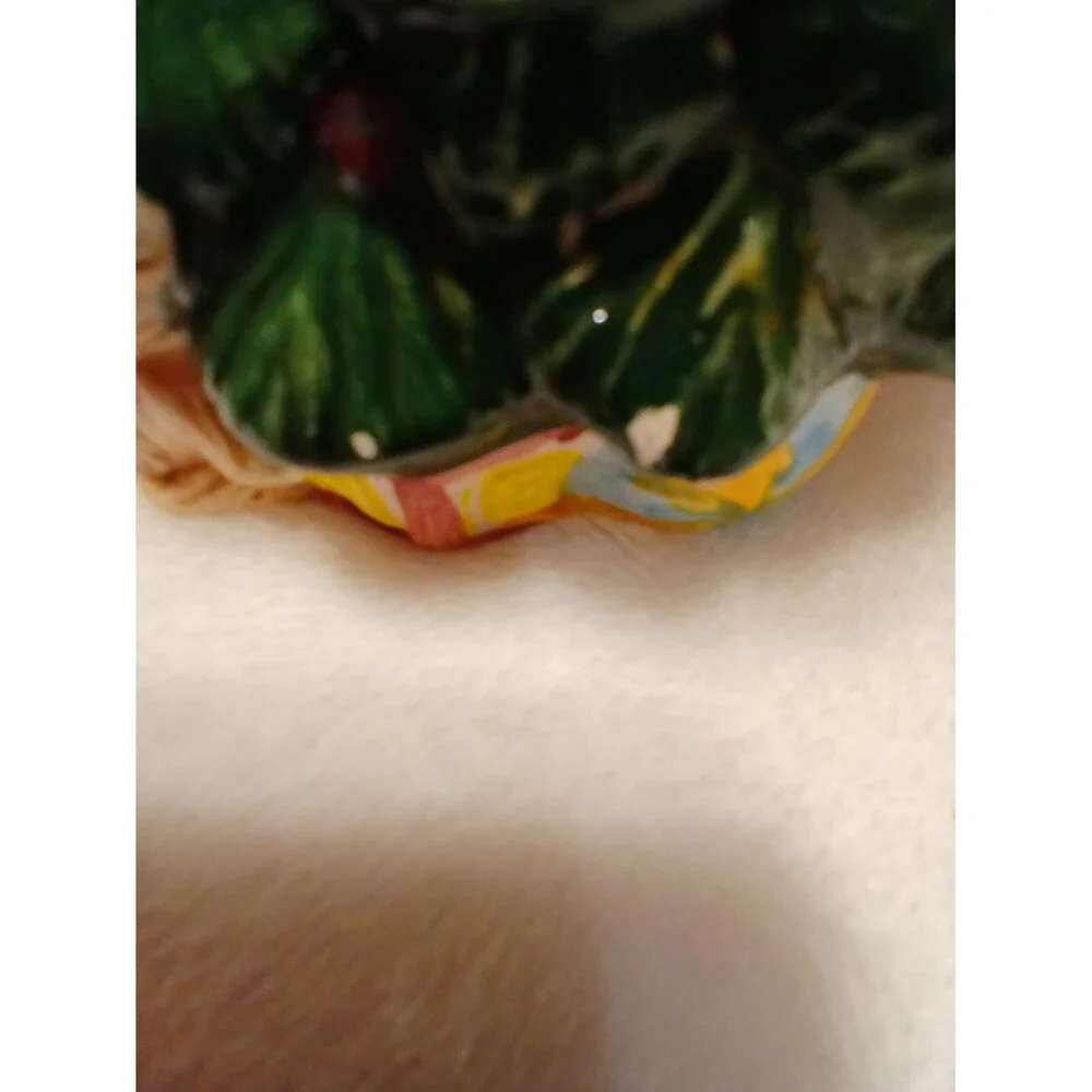 Vtg Mini Christmas Tree Trinket Box 5.5